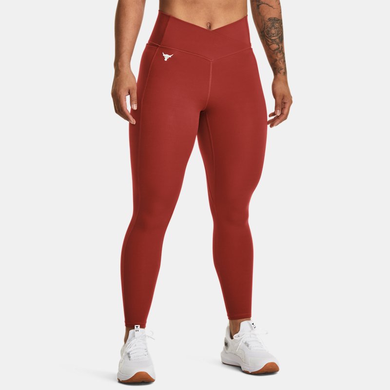 Under Armour Leggings Project Rock Crossover Lets Go Ankle da donna Heritage Rosso / Bianco Clay XS